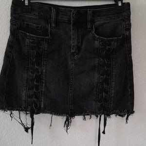 Blank NYC Distressed Black Mini Skirt